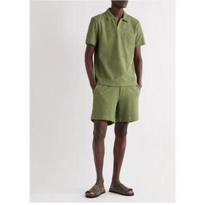Mr P. Organic Cotton Terry Polo Shirt Green Mens Size XL $125 Sold Online